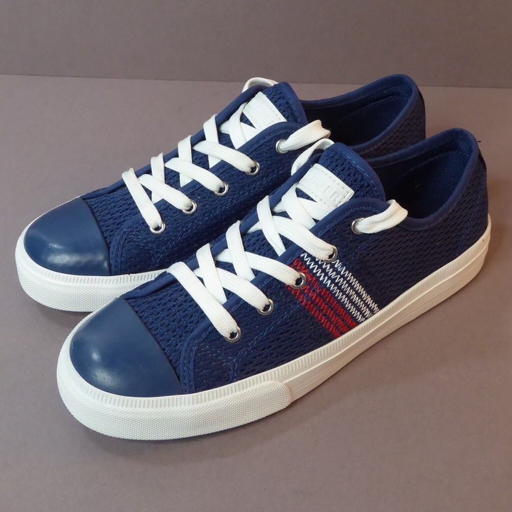 Tommy Hilfiger Sneakers Shoes Women’s Size 7.5 Red White Stripe Mesh Dark Blue